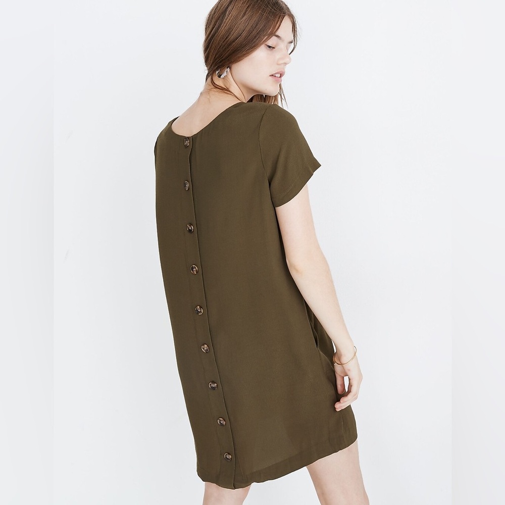 Madewell Button-Back Easy T-Shirt Shift Summer Short Sleeve Dress XXS $128